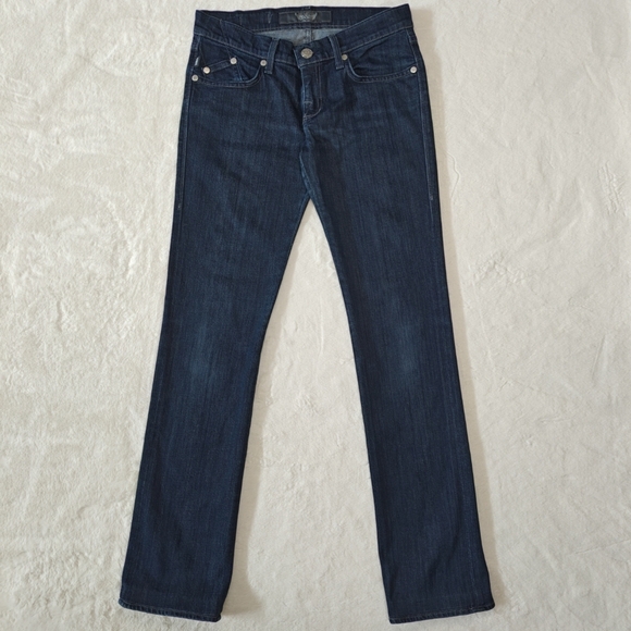 Rock Republic Jeans Womens 28 Blue Straight Leg Dark Wash Denim Low-rise Pink - Picture 2 of 9